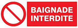 Panneau adhésif BAIGNADE INTERDITE 330X120MM TALIAPLAST - 726218