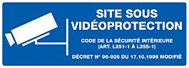 Panneau adhésif SITE SOUS VIDEOPROTECTION 330X120MM TALIAPLAST - 726237