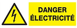 Panneau adhésif DANGER, ELECTRICITE 330X120MM TALIAPLAST - 726305