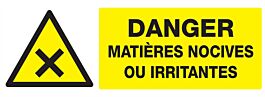 Panneau adhésif DANGER MATIERES NOCIVES OU IRRITANTES 330X120MM TALIAPLAST - 726306