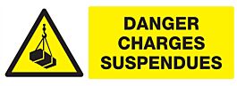 Panneau adhésif DANGER, CHARGES SUSPENDUES 330X120MM TALIAPLAST - 726307