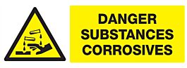 Panneau adhésif DANGER, SUBSTANCES CORROSIVES 330X120MM TALIAPLAST - 726309