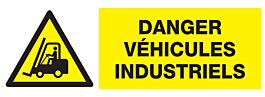 Panneau adhésif DANGER VEHICULES INDUSTRIELS 330X120MM TALIAPLAST - 726310