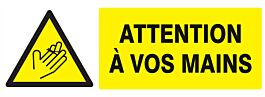 Panneau adhésif DANGER ATTENTION A VOS MAINS 330X120MM TALIAPLAST - 726311