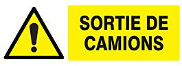 Panneau adhésif DANGER SORTIE DE CAMIONS 330X120MM TALIAPLAST - 726319