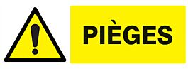 Panneau adhésif DANGER PIEGES 330X120MM TALIAPLAST - 726321