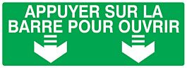 PANNEAU APPUYER SUR LA BARRE POUR OUVRIR 330X120MM TALIAPLAST - 726422