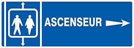 Panneau adhésif ASCENSEUR FLECHE A DROITE 330X120MM TALIAPLAST - 726602