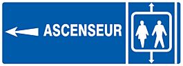 Panneau adhésif ASCENSEUR FLECHE A GAUCHE 330X120MM TALIAPLAST - 726603