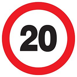 Panneau adhésif INTERDIT DE ROULER A PLUS DE A 20 KM Ø180MM TALIAPLAST - 727256