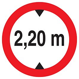 Panneau adhésif INTERDIT AUX VEHICULES DE PLUS DE 2.20M DE HAUT D.180mm TALIAPLAST - 727275