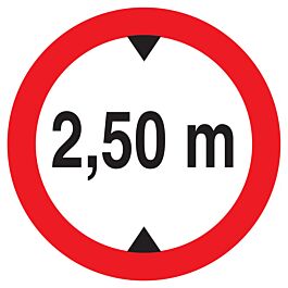 Panneau adhésif INTERDIT AUX VEHICULES DE PLUS DE 2.50M DE HAUT D.180mm TALIAPLAST - 727276