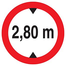 Panneau adhésif INTERDIT AUX VEHICULES DE PLUS DE 2.80M DE HAUT D.180mm TALIAPLAST - 727277
