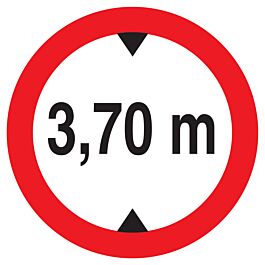 Panneau adhésif INTERDIT AUX VEHICULES DE PLUS DE 3.70M DE HAUT D.180mm TALIAPLAST - 727278