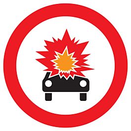 Panneau adhésif INTERDIT TRANSPORT PROD. EXPLOSIFS/INFLAmmABLES D.180mm TALIAPLAST - 727287