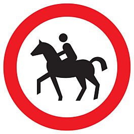 Panneau adhésif INTERDIT AUX CAVALIERS Ø180MM TALIAPLAST - 727291