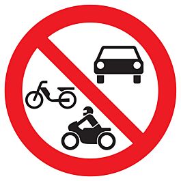 Panneau adhésif INTERDIT AUX VEHICULES MOTORISES Ø180MM TALIAPLAST - 727296