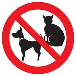 Panneau adhésif INTERDIT AUX ANIMAUX (PICTOS) Ø180MM TALIAPLAST - 727299