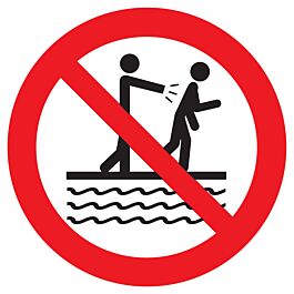Panneau adhésif INTERDIT DE POUSSER A PROXIMITE DU BASSIN Ø180MM TALIAPLAST - 727340