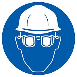Panneau adhésif PROTECTION OBLIGATOIRE TETE ET VUE Ø180MM TALIAPLAST - 727509