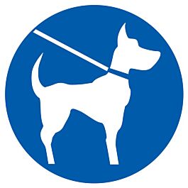 Panneau adhésif CHIEN EN LAISSE OBLIGATOIRE Ø180MM TALIAPLAST - 727544