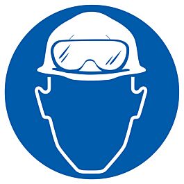 Panneau adhésif PROTECTION OBLIGATOIRE TETE/VUE CONTRE L'ACIDE D.180mm TALIAPLAST - 727545
