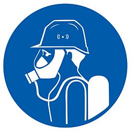 Panneau adhésif PROTECTION OBLIGATOIRE TETE/VOIES RESPIRATOIRES D.180mm TALIAPLAST - 727547