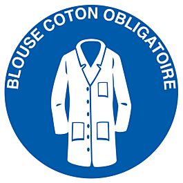 Panneau adhésif BLOUSE COTON OBLIGATOIRE Ø180MM TALIAPLAST - 727551