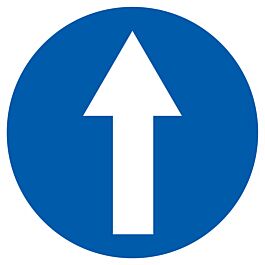 Panneau adhésif SENS OBLIGATOIRE (TOUT DROIT) Ø180MM TALIAPLAST - 727578