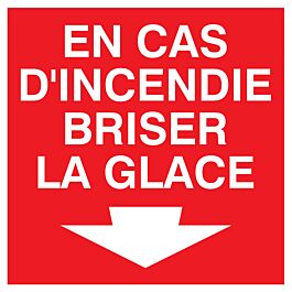 PANNEAU EN CAS D'INCENDIE BRISER LA GLACE 200X200MM TALIAPLAST - 728107