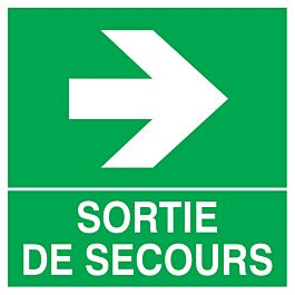 PANNEAU SORTIE DE SECOURS FLECHE A DROITE 200X200MM TALIAPLAST - 728409