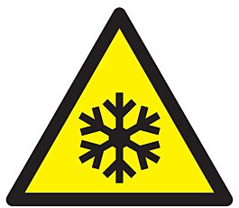 Panneau adhésif DANGER, BASSES TEMPERATURES COND° DE GEL 300X300X300mm TALIAPLAST - 729315