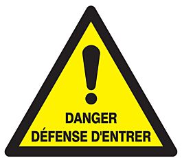 Panneau adhésif DANGER DEFENSE D'ENTRER 300X300X300MM TALIAPLAST - 729332