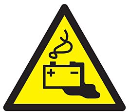 Panneau adhésif DANGER, CHARGE DE LA BATTERIE EN COURS 300X300X300MM TALIAPLAST - 729335