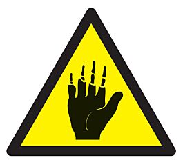 Panneau adhésif DANGER PRODUIT CORROSIF POUR LES MAINS 100X100X100MM TALIAPLAST - 729903