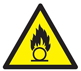 Panneau adhésif DANGER, SUBSTANCES COMBURANTES 100X100X100MM TALIAPLAST - 729930