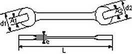 CLE A FOURCHES 25X28 MM SAM OUTILLAGE - 1025X28NFME