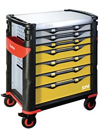 Servante 41 - 7 tiroirs - jaune et grise - plateau inox SAM OUTILLAGE - 417HREN