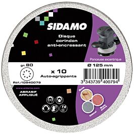 LOT 10 DISQUES AUTO-AGRI.D125 PERF.8 TR.COR.BL.ANTI-ENC.GR80 SIDAMO - 10940079
