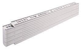 Mètre pliant en plastique STABILA Type 1107, 2 m, blanc, graduation métrique - 01701