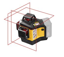 Laser lignes croisées 12 V LAX 600 de STABILA, autonivelant, 3 lignes laser rouges à 360°, support universel et support mural - 19788