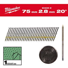 BOITE DE 1750 CLOUS 20° 7.4x3.1/80MM RS - Carton MILWAUKEE ACCESSOIRES - 4932492589