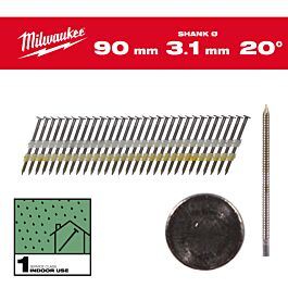 BOITE DE 2000 CLOUS 20° 7.4x2.8/65MM RS GALVA - Carton MILWAUKEE ACCESSOIRES - 4932492591