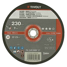 Disque d'ébardage -Gamme Best Sellers -Pour le métal (Boite) / Ø: 125 / Ep: 7 TIVOLY - XT30321032012