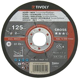 Disque à tronçonner et d'ébavurage -Pour le métal -CROSS 2 EN 1 / Ø: 125 / Ep: 2 TIVOLY - XT30321032017
