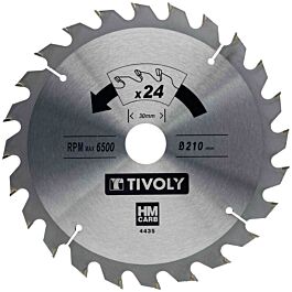 Lame de scie circulaire -Débit - Pour Bois et plâtre -Pour scie portative Ø: 235 x Ø2: 30 x Z: 24 TIVOLY - XT50514004438