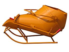 Benne à béton EICHINGER 800 L couchée à fond ouvrant à vidage latéral-Mécanique avec volant-1025V11