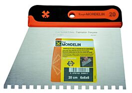 Spatule 20 cm dents carres 6x6x6 manche bi mat soft - MONDELIN - 224921