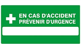 EN CAS D'ACCIDENT PREVENIR D'URGENCE 330x200mm TALIAPLAST - 621413