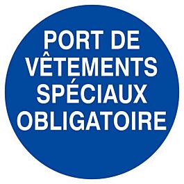 Panneau rigide PORT DE VETEMENTS SPECIAUX OBLIGATOIRE D.300mm TALIAPLAST - 622529